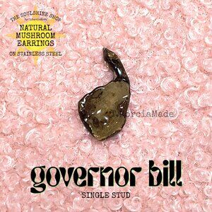 Governor Bill Natural Mushroom Single Stud Earring